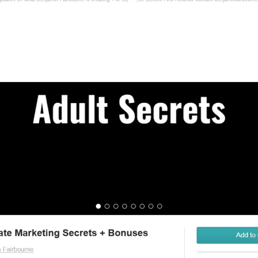 Benjamin Fairbourne - Adult Affiliate Marketing Secrets + Bonus