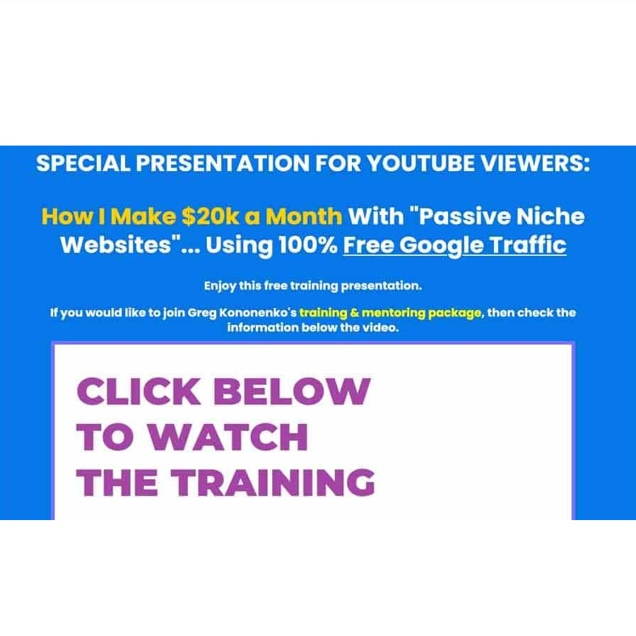 Greg Kononenko - Caffeinated Niche Profits Download