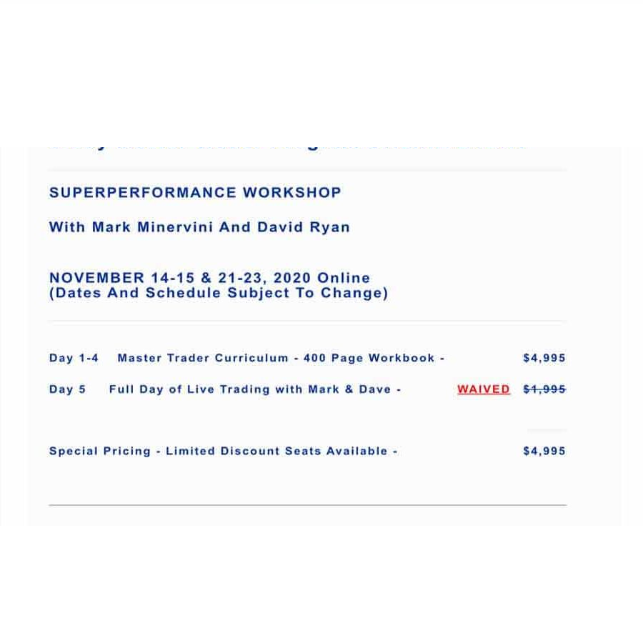 Mark Minervini – 5-Day Master Trader Program ONLINE EVENT Download