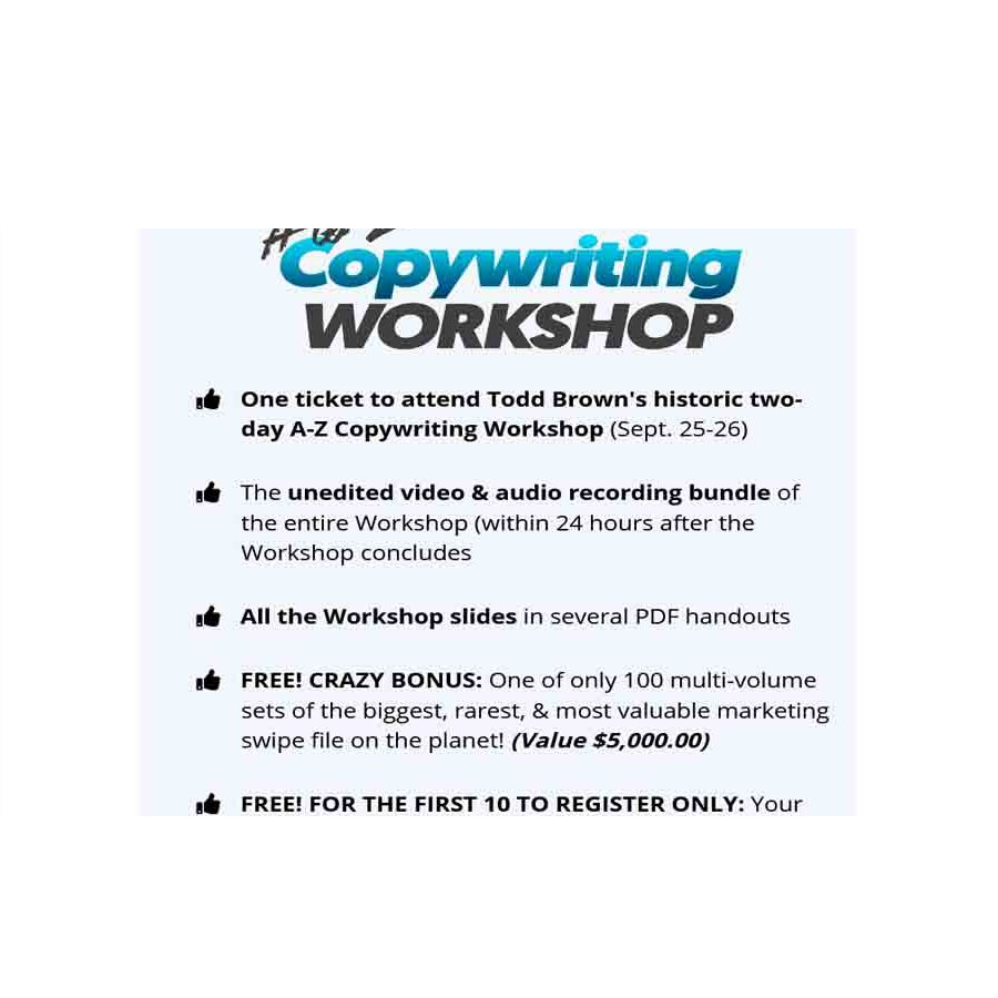 Todd Brown – A-Z Copywriting Workshop Download
