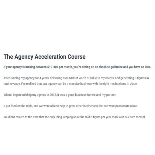 Chase Dimond – The Agency Acceleration Course Download