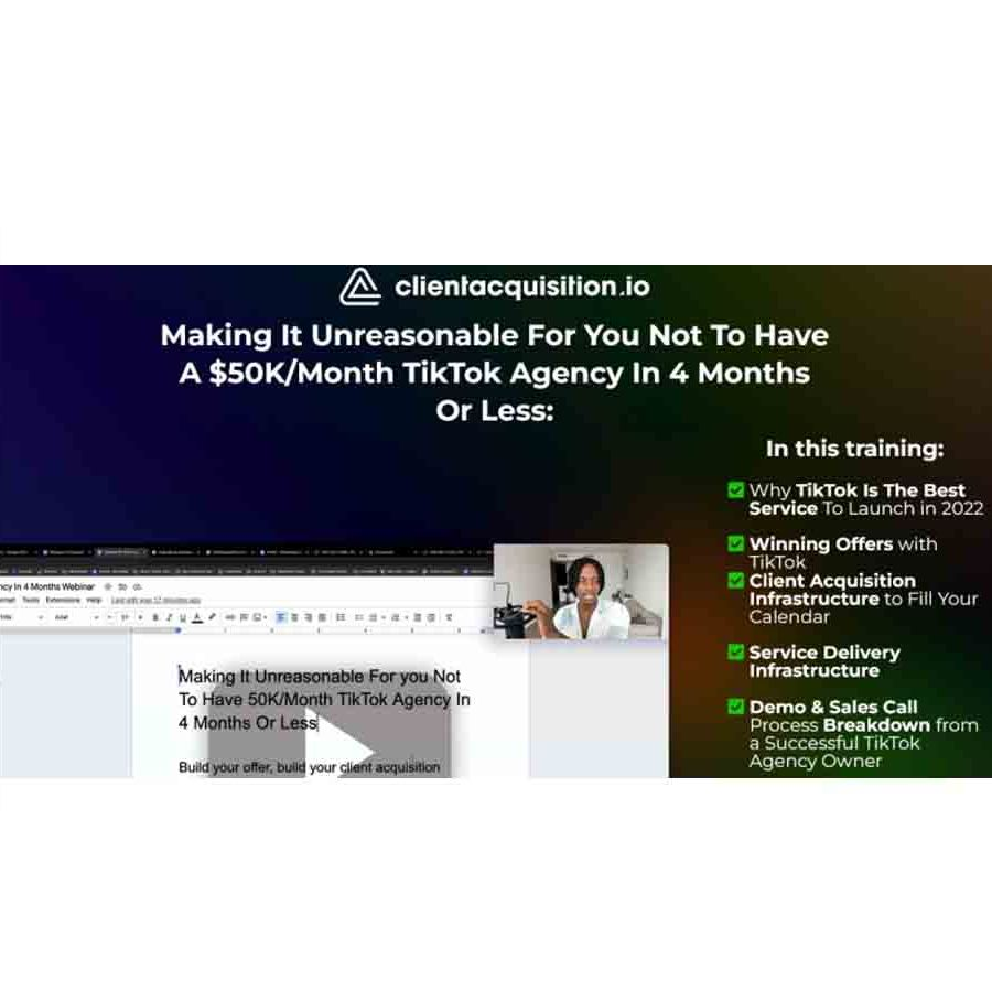 Serge Gatari – $50K/Month TikTok Agency Webinar Download