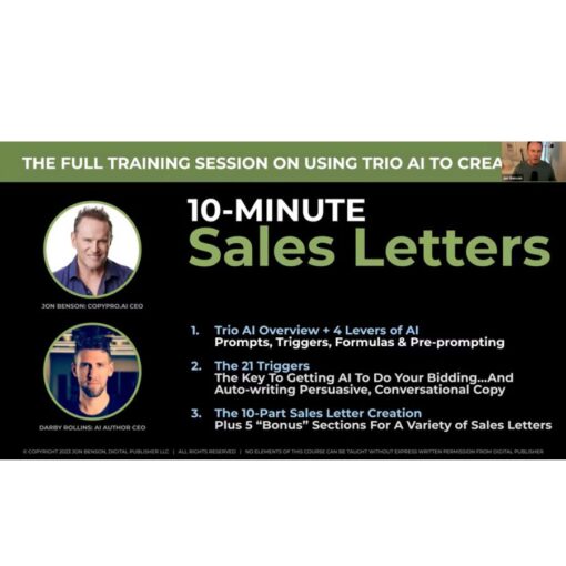 Jon Benson – 10 Minute Sales Letter Download